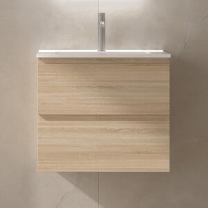 Kamalu mobile bagno 60 con lavabo integrato legno chiaro | kam-hr60