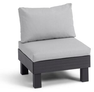 Seduta Modulare Elements con Schienale e Cuscino Keter 65x74x73 cm Effetto Legno Grafite
