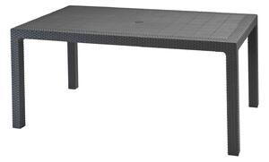 Tavolo da Giardino Keter Melody 160,5x94,5x74,5 cm Effetto Rattan e Legno Grafite