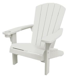 Sedia da Giardino Keter Alpine Adirondack 80x93x93 cm con porta bicchiere Bianco