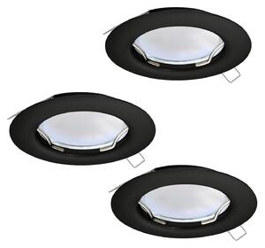 Faretto Ad Incasso Moderno Peneto In Acciaio Nero 3 Luci Gu10 2,8W