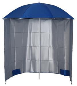 Ombrellone da Spiaggia con Tenda Integrata Ø220x220 cm in Metallo e Poliestere Blu