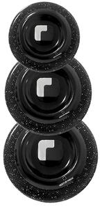 Kit 3 Coperchi Magici Antiodore Ventur Magic in Alluminio Ø24-28-32 cm Pomello Salvaspazio Nero