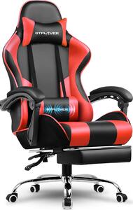 Sedia da gaming GTPLAYER, sedia da ufficio, sedia ergonomica per computer, sedia da gaming con supporto lombare massaggiante, poggiapiedi e poggiatesta