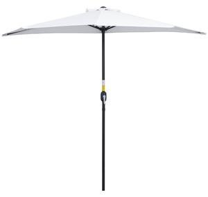 Ombrellone da Giardino a Mezzaluna 260x135x230H cm Bianco