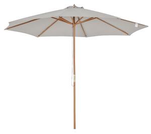 Ombrellone da Giardino Ø300x250H cm Palo in Legno e 8 Stecche Grigio