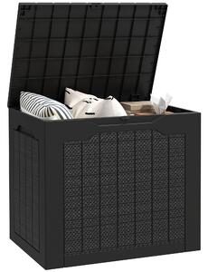 Baule Porta Attrezzi da Esterno 56x41x50 cm Impermeabile Nero
