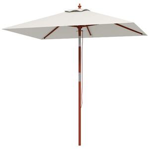 Ombrellone da Giardino Rettangolare Inclinabile 200x150x235H cm Apertura a Corda Beige