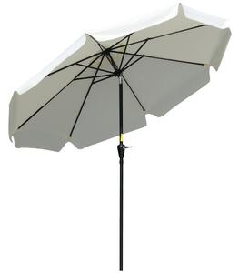 Ombrellone da Giardino Ø266x248,5 cm Inclinabile con Manovella Bianco Crema