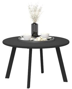 Tavolino da Giardino Rotondo in Stile Industriale Ø70x42 cm in Metallo Nero