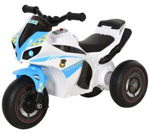 Moto a Spinta per Bambini 18-36 Mesi Cavalcabile a 3 Ruote con Musica e Fari Azzurro