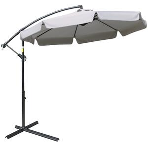 Ombrellone da Giardino a Braccio Ø265x265H cm con Apertura a Manovella Grigio