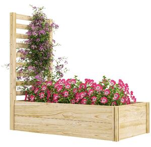 Fioriera con Traliccio per Rampicanti 115x60x110 cm con Fondo Aperto in Legno di Abete