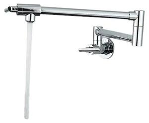 KLARWERK® NILS | Rubinetto monocomando a parete per uso alimentare, cromato | Miscelatore da cucina in acciaio inossidabile | Rubinetto pieghevole a parete per ristoranti