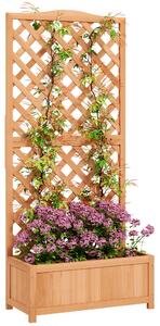 Fioriera con Traliccio per Rampicanti 76x36x170 cm con Fondo Ampio in Legno di Abete