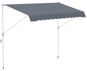 Tenda da Sole a Bracci Avvolgibile 400x120H cm con Struttura Telescopica Grigio
