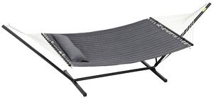 Amaca da Giardino Portatile 368x93x110 cm con Cuscino Integrato Grigio Scuro