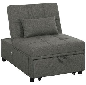 Poltrona Letto Clic Clac 4 in 1 Convertibile in Chaise Longue e Poggiapiedi Grigio