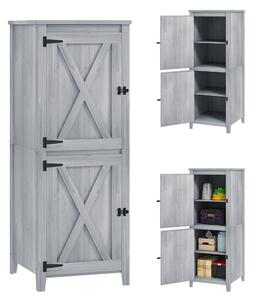 Armadio Porta Attrezzi da Esterno 60x 60x160 cm con 2 Armadietti con Blocco in Legno di Abete Grigio