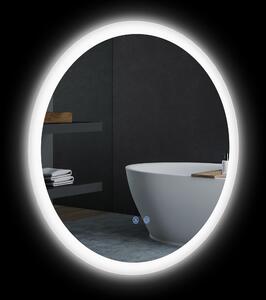 Specchio Bagno con Luci LED 3 Tonalità Ø60 cm Controllo Touch e Design Antiappannamento