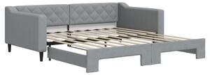 VidaXL Divano letto estraibile grigio chiaro 100x190 cm in tessuto