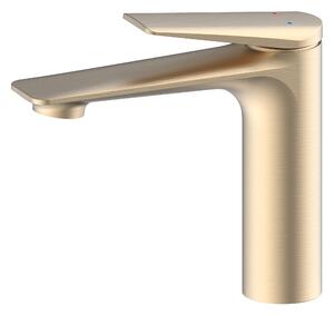 Miscelatore monocomando per lavabo – Adatto per acqua calda e fredda – Montaggio a pavimento – Acciaio inossidabile 304 – Corpo valvola in ottone – Finitura dorata