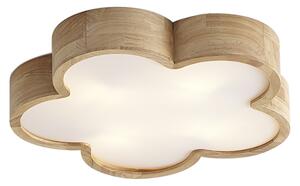 Plafoniera per bambini in legno con bianco - Lucille
