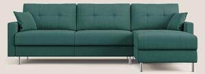 Megan divano letto angolare in microfibra smacchiabile T11 petrolio