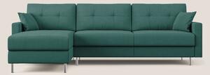 Megan divano letto angolare in microfibra smacchiabile T11 petrolio
