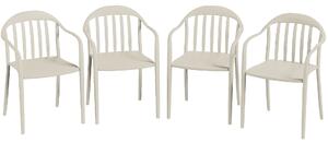 Set 4 Sedie da Giardino 57x54x78 cm Impilabili con Schienale Alto in PP Bianco