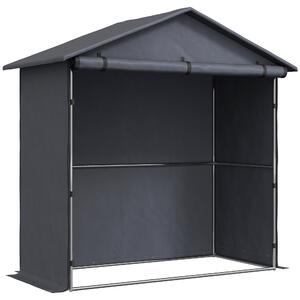 Tenda Garage per Bici e Moto Capanno da Giardino con Porta Avvolgibile 112x200x200 cm Grigio Scuro