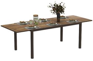 Tavolo da Giardino 160-240x90x74 cm per 6-8 Persone Piano Effetto Legno