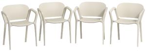 Set 4 Sedie da Giardino Design Moderno 60x56x75 cm Impilabili in PP Bianco