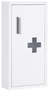 Kleankin Armadietto Medicinali a 3 Ripiani con Porta Magnetica, in Acciaio, 30x12x60 cm, Bianco|Aosom
