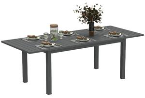 Tavolo da Giardino Allungabile Meccanismo a Farfalla 160-220x90x73 cm per 6-8 Persone in Alluminio Grigio