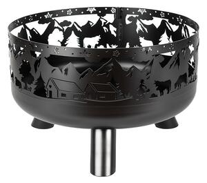 Braciere da Esterno Ø60x39 cm Soffio in Acciaio Nero Alta Temperatura