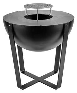 Barbecue a Legna Ø80x80 cm Iris in Acciaio Nero Alta Temperatura