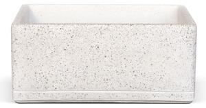 Lavello da Giardino Senza Rubinetto 45x30x20 cm in Cemento e Granulati di Marmo Rodi-TZ Bianco Terrazzo
