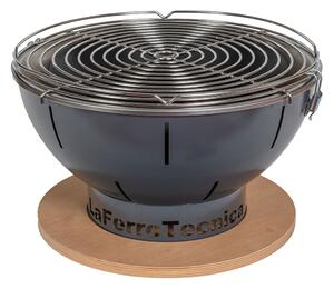 Barbecue a Carbonella Ø41x25 cm Smile in Acciaio Grigio Martellato