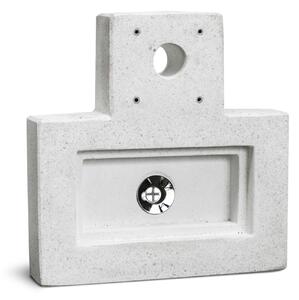 Base con Vasca Rettangolare 40x40x8 cm per Fontane in Cemento Levigato Bianco
