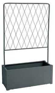 Fioriera Bifacciale con Grigliato per Rampicanti 75x30x126 cm in Metallo Verdemax Antracite