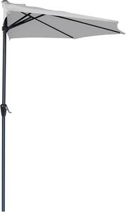 Ombrellone da Giardino Ø270x230A cm Half in Metallo e Poliestere Grigio