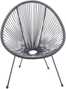 Poltrona da Giardino 72x77,5x85 cm Scooby in Acciaio e PE Grigio