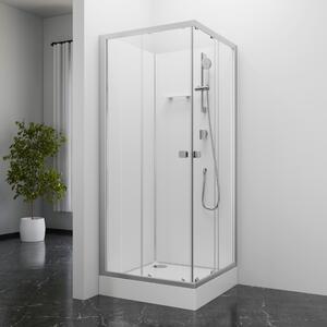Cabina doccia 85x85 MARWELL doccia completa Fresh Shower Square - 85x85x205cm - doccia completa con accesso angolare - con porte scorrevoli - profili in alluminio di alta qualità