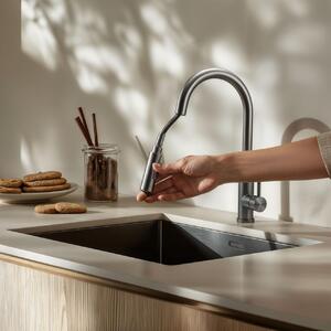 Miscelatore da cucina in acciaio inossidabile con doccetta estraibile, modello PS8045-02 Pure.Sink