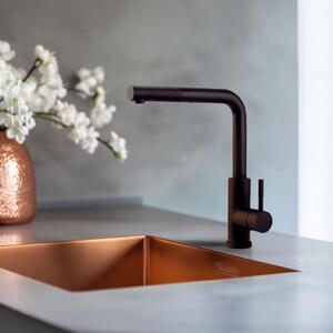Miscelatore da cucina nero opaco con doccetta estraibile, modello PS8041-10 Pure.Sink