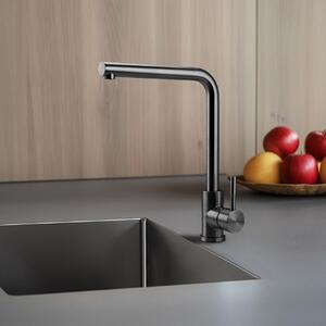 Miscelatore per cucina in acciaio inossidabile con rivestimento PVD, finitura "Gun Metal", modello PS8040-61, linea Pure.Sink