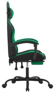 VidaXL Sedia da gioco con poggiapiedi girevole in ecopelle nera e verde