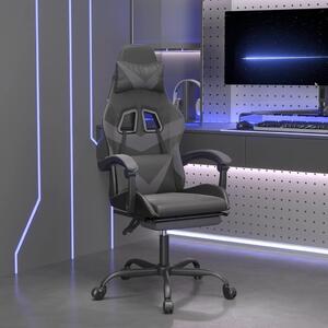 VidaXL Sedia da gioco con poggiapiedi in Pelle finta nera e grigia