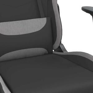 VidaXL Sedia da gioco in tessuto nero e grigio chiaro